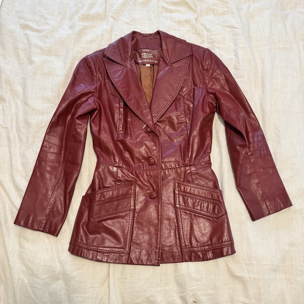 Chic Women's Red Leather Jacket